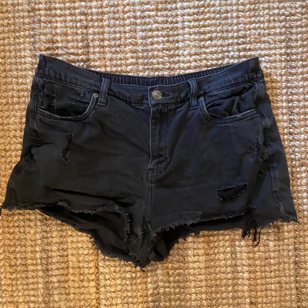 Aerie / AE Women's Black Distressed Shorts